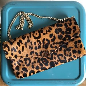 Carolina Herrera Leopard Envelope Clutch w/ Chain